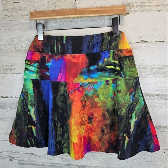 DonaJo Multicolored Abstract Tennis Pickleball Sporty Skorts Skirt Size Large - Picture 5 of 13